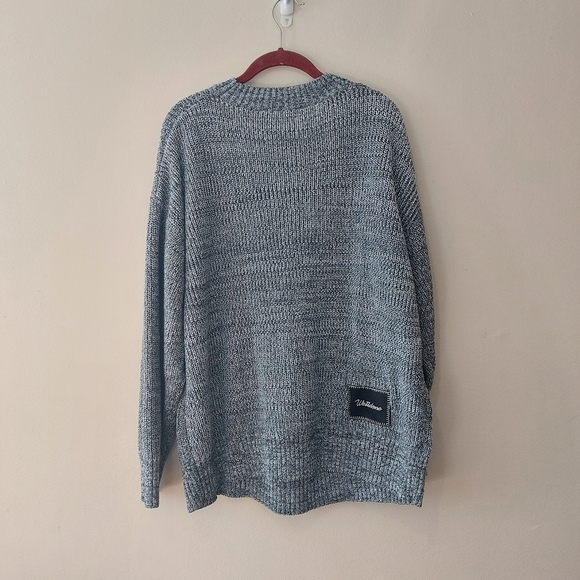 Heavy Knit Oversized Wool Blend Fuzzy Smiley Face Crew Sweater Unisex Size S - Picture 4 of 15